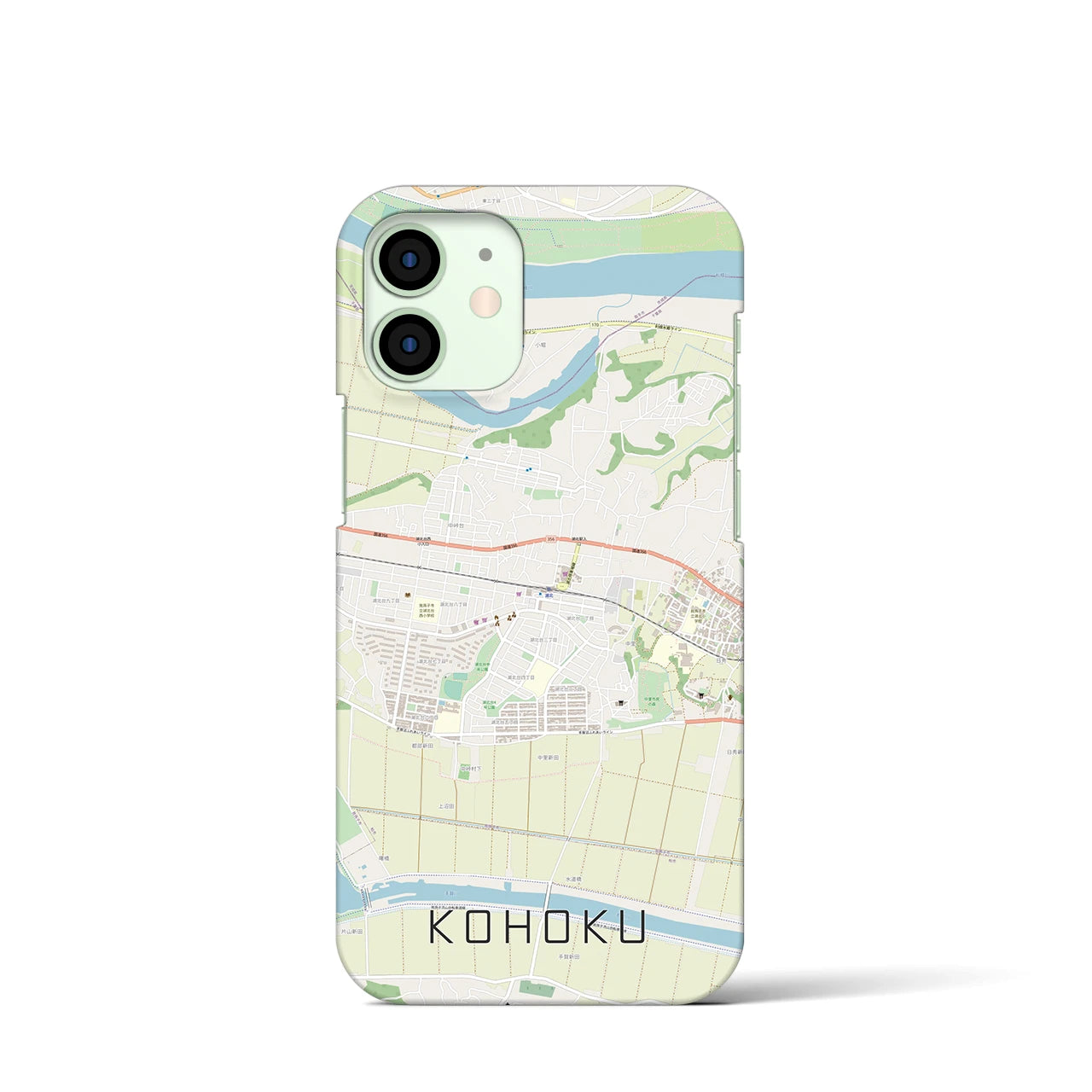 【湖北】地図柄iPhoneケース（バックカバータイプ・ナチュラル）iPhone 12 mini 用