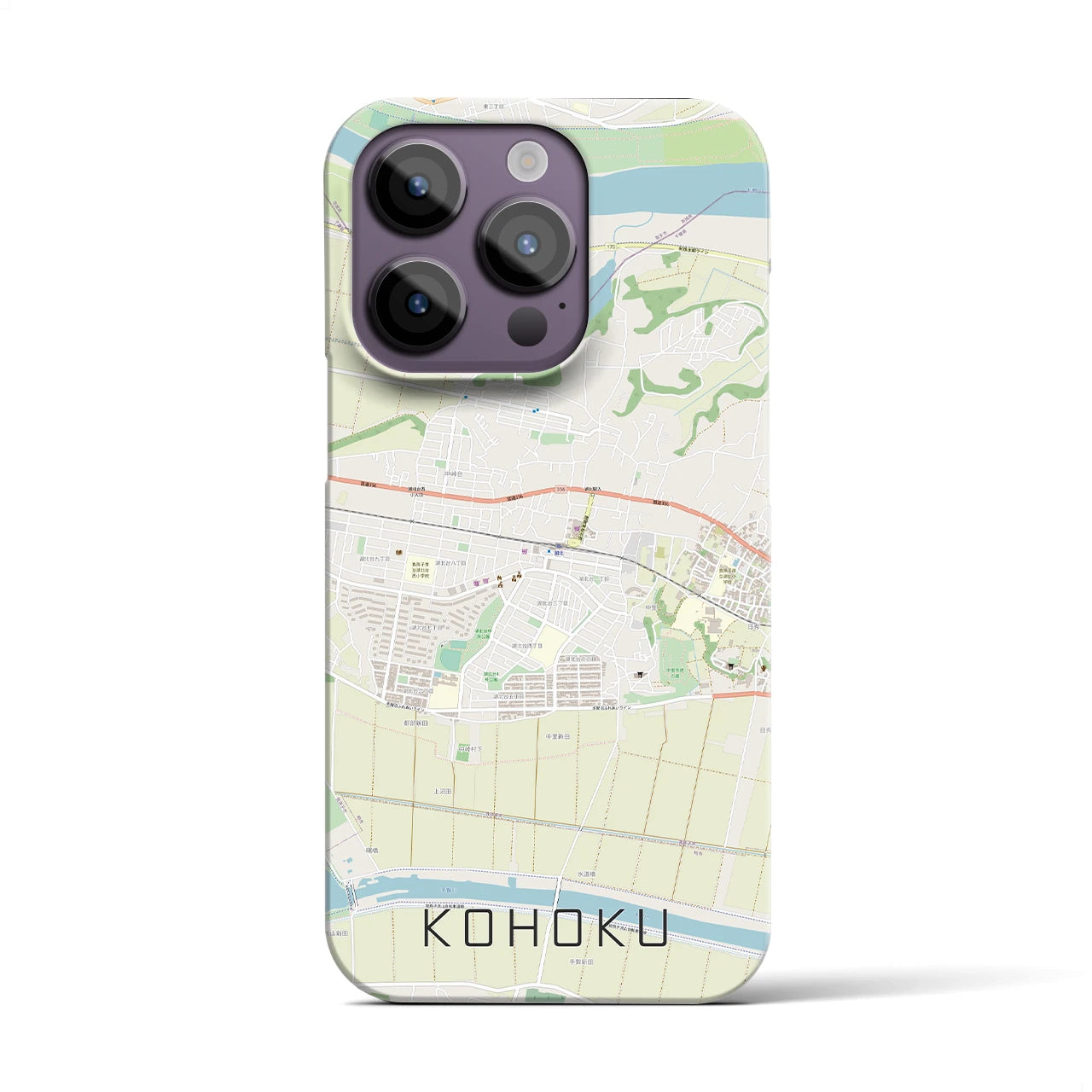 【湖北】地図柄iPhoneケース（バックカバータイプ・ナチュラル）iPhone 14 Pro 用
