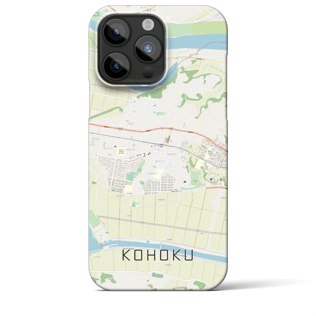 【湖北】地図柄iPhoneケース（バックカバータイプ・ナチュラル）iPhone 15 Pro Max 用