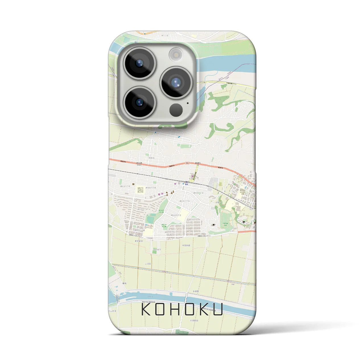 【湖北】地図柄iPhoneケース（バックカバータイプ・ナチュラル）iPhone 15 Pro 用