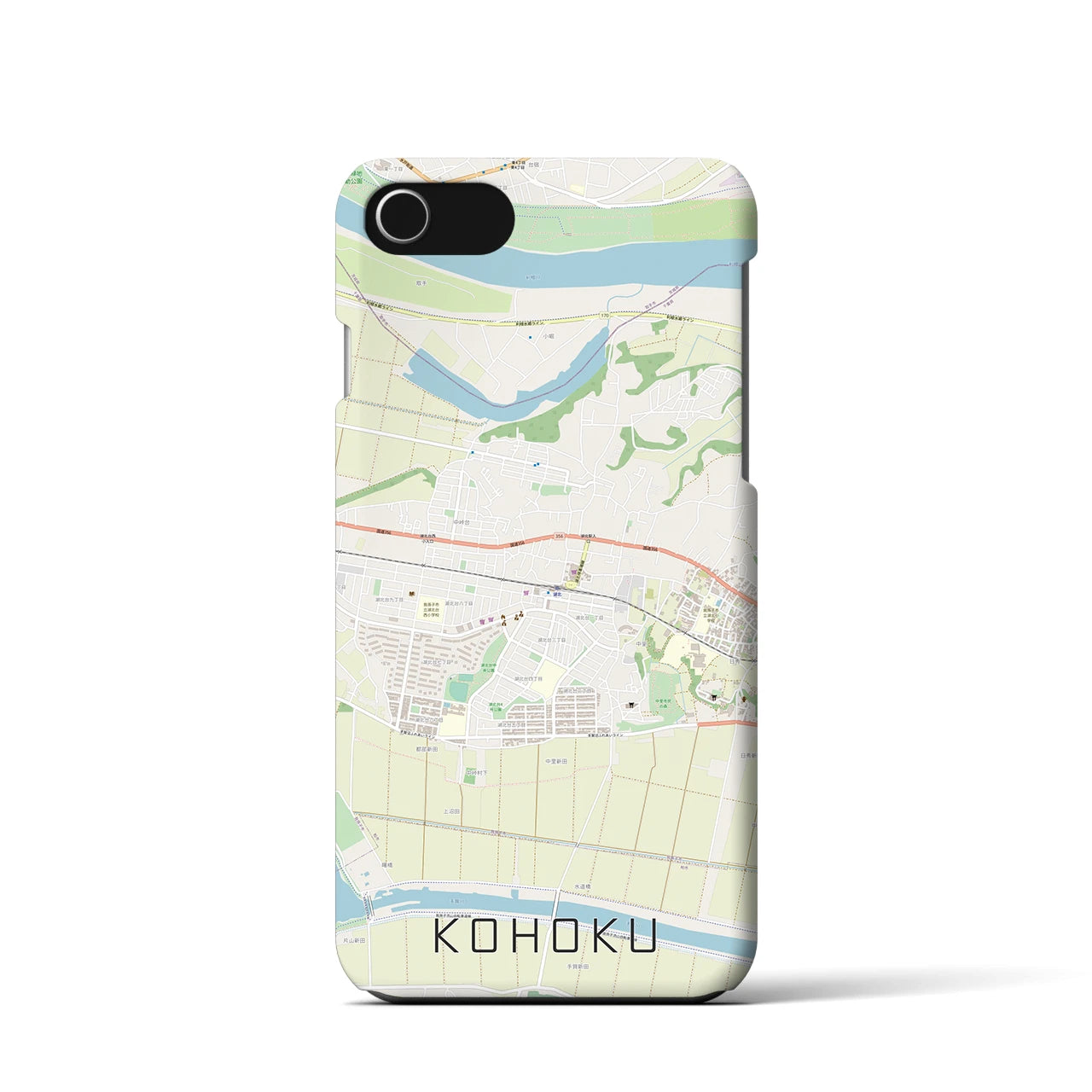 【湖北】地図柄iPhoneケース（バックカバータイプ・ナチュラル）iPhone SE（第3 / 第2世代） / 8 / 7 / 6s / 6 用