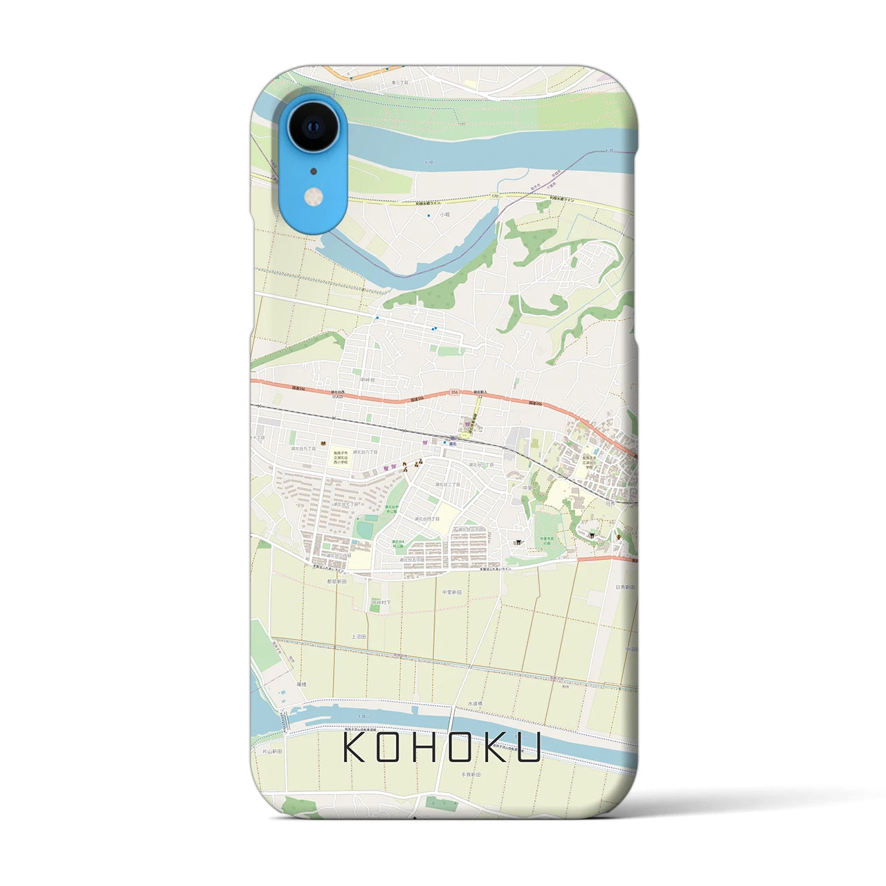 【湖北】地図柄iPhoneケース（バックカバータイプ・ナチュラル）iPhone XR 用