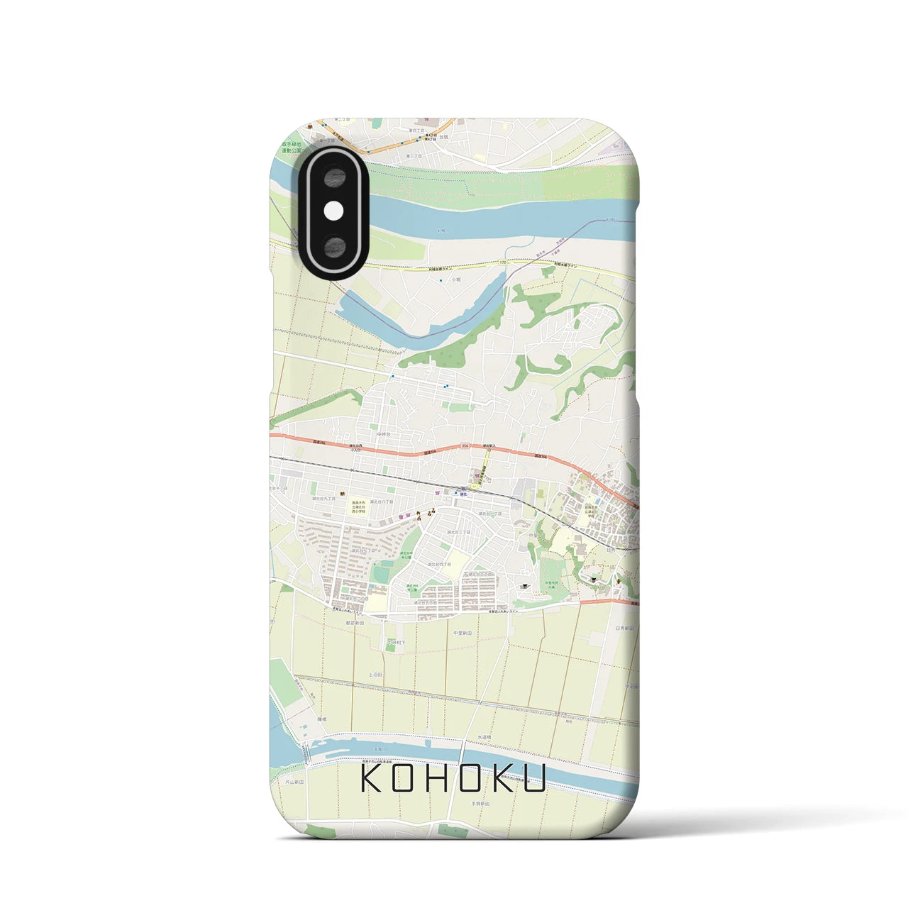 【湖北】地図柄iPhoneケース（バックカバータイプ・ナチュラル）iPhone XS / X 用