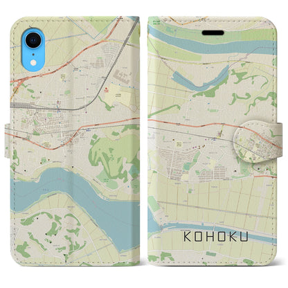【湖北（千葉県）】地図柄iPhoneケース（手帳タイプ）ナチュラル・iPhone XR 用