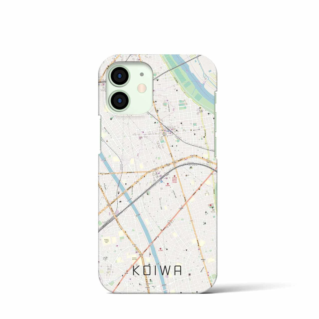 【小岩】地図柄iPhoneケース（バックカバータイプ・ナチュラル）iPhone 12 mini 用