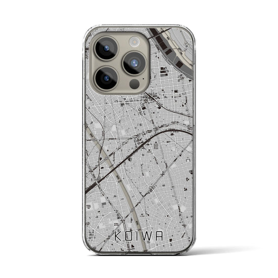 【小岩】地図柄iPhoneケース（クリアタイプ・モノトーン）iPhone 15 Pro 用