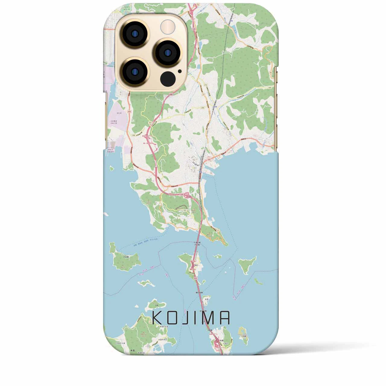 【児島】地図柄iPhoneケース（バックカバータイプ・ナチュラル）iPhone 12 Pro Max 用
