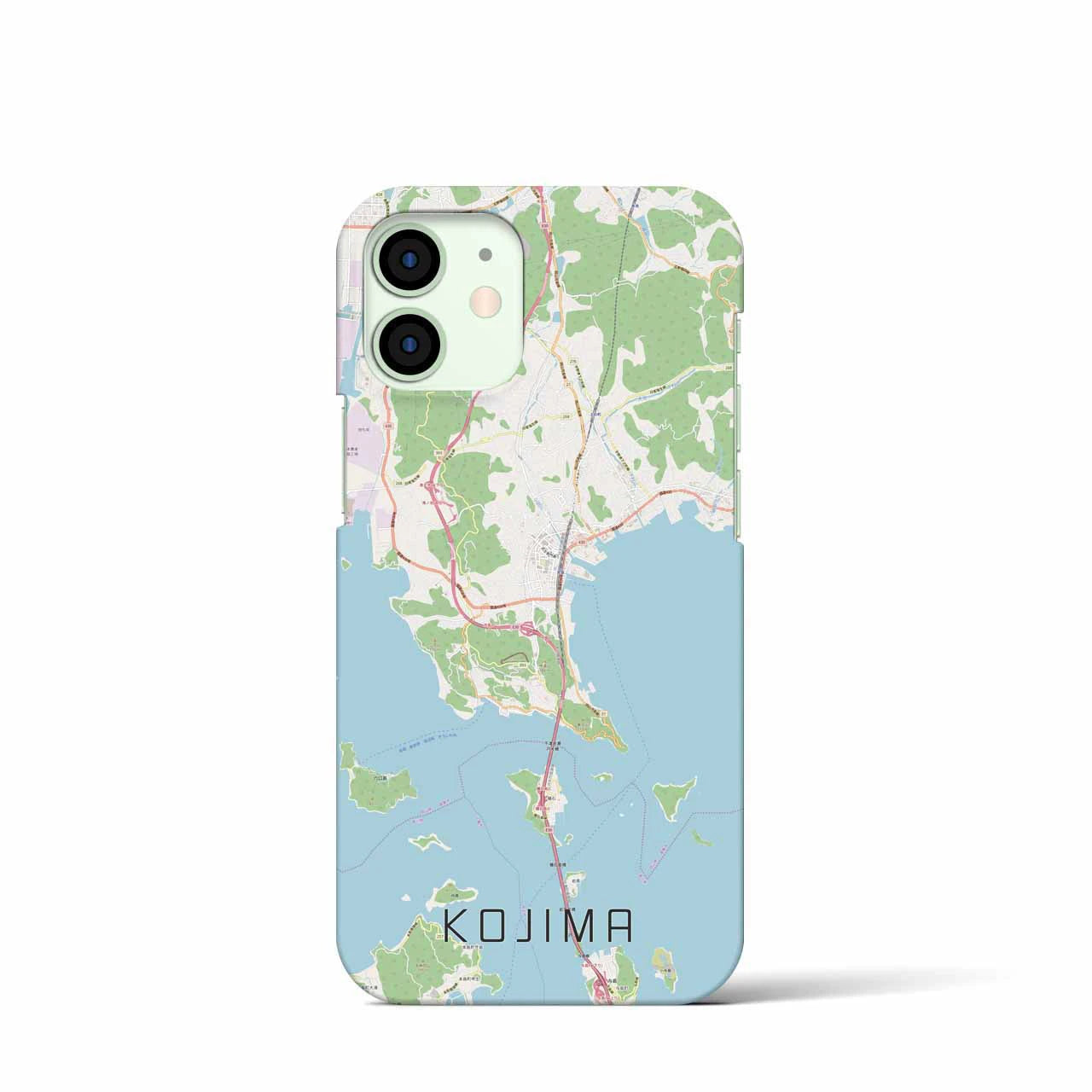 【児島】地図柄iPhoneケース（バックカバータイプ・ナチュラル）iPhone 12 mini 用