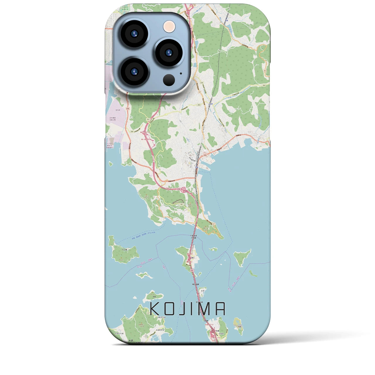 【児島】地図柄iPhoneケース（バックカバータイプ・ナチュラル）iPhone 13 Pro Max 用
