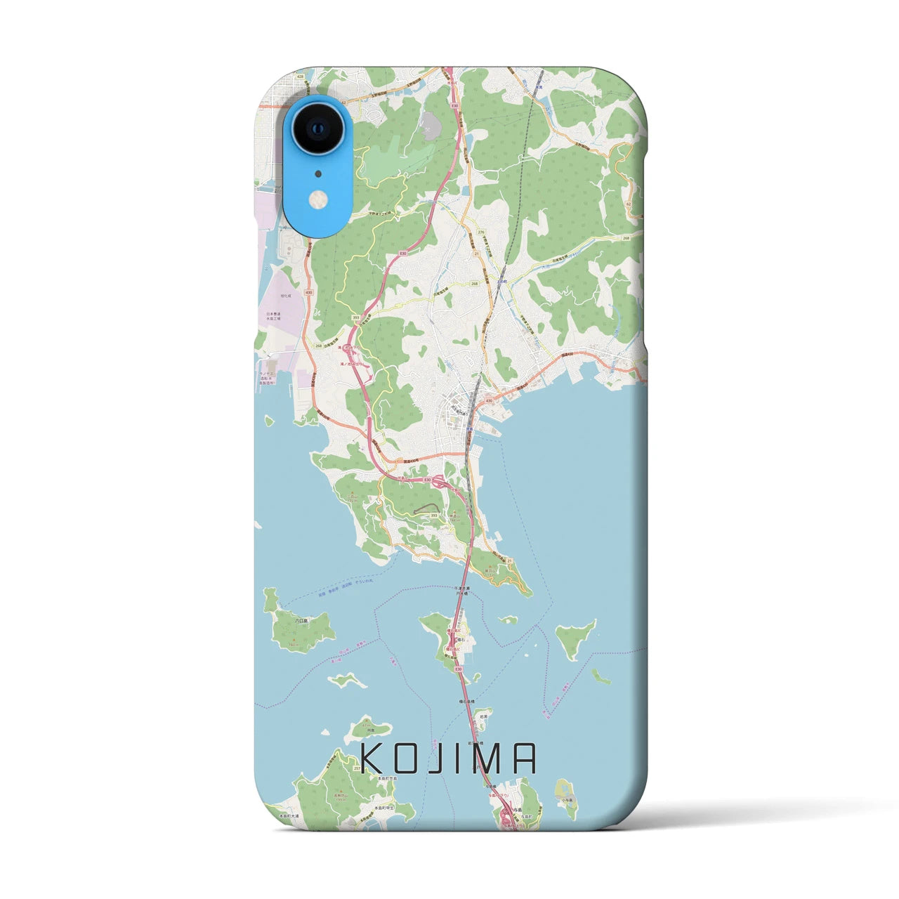 【児島】地図柄iPhoneケース（バックカバータイプ・ナチュラル）iPhone XR 用
