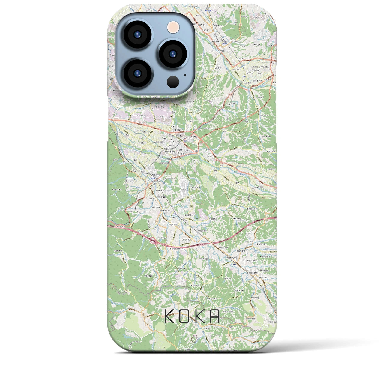 【甲賀】地図柄iPhoneケース（バックカバータイプ・ナチュラル）iPhone 13 Pro Max 用