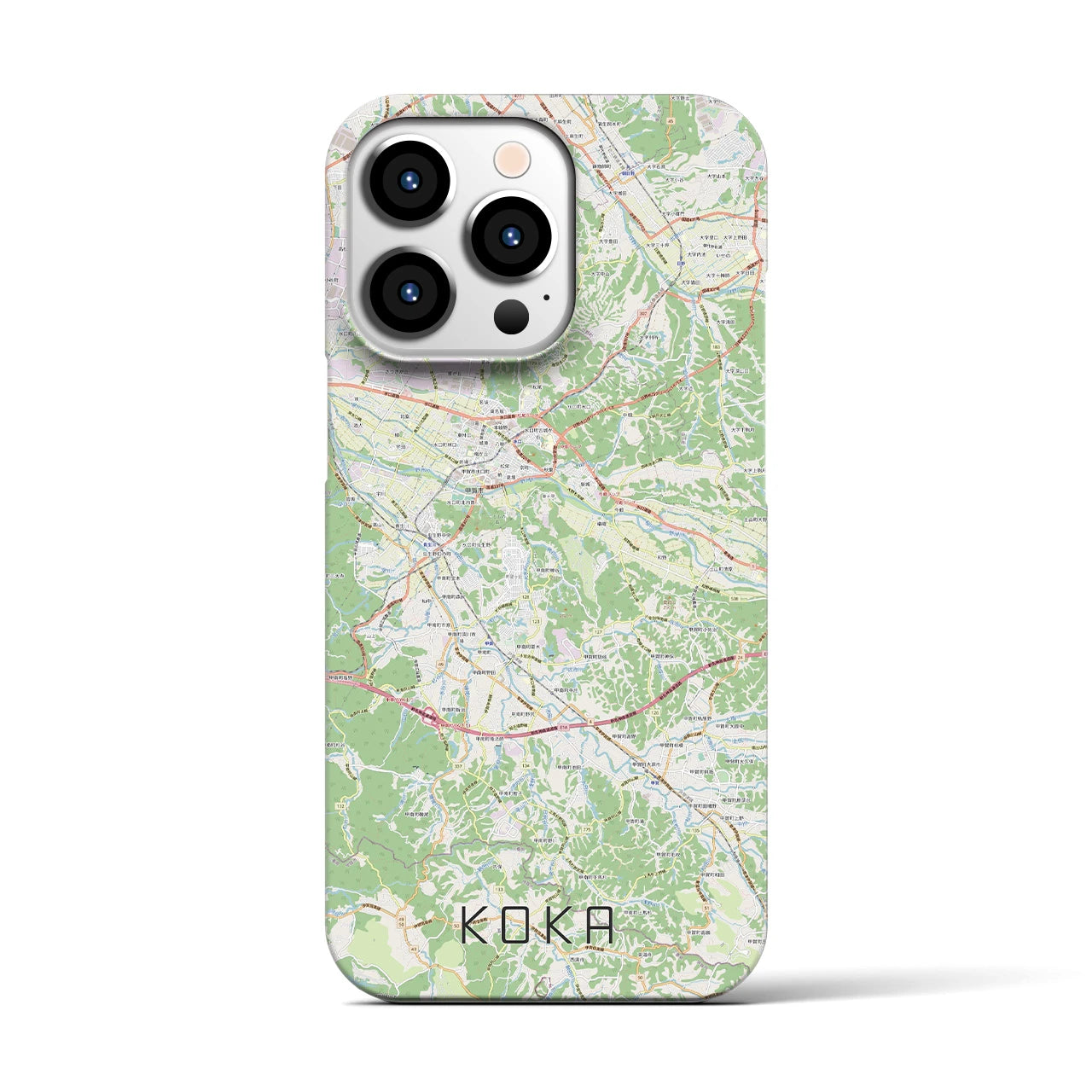 【甲賀】地図柄iPhoneケース（バックカバータイプ・ナチュラル）iPhone 13 Pro 用