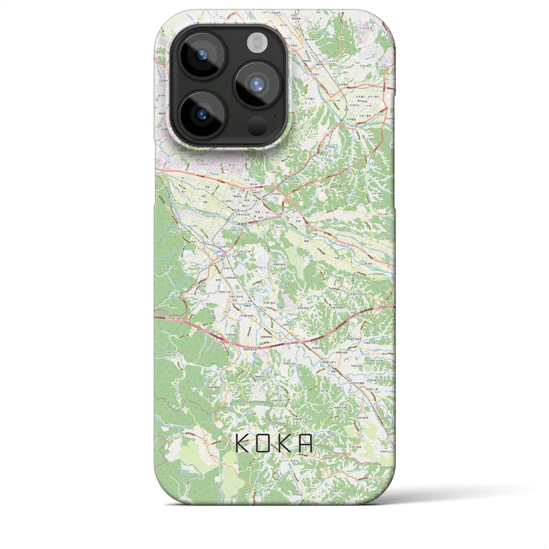 【甲賀】地図柄iPhoneケース（バックカバータイプ・ナチュラル）iPhone 15 Pro Max 用