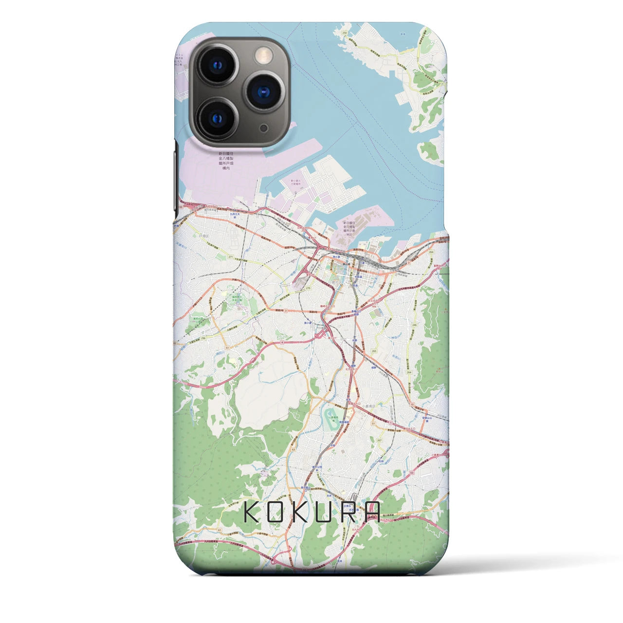 【小倉】地図柄iPhoneケース（バックカバータイプ・ナチュラル）iPhone 11 Pro Max 用