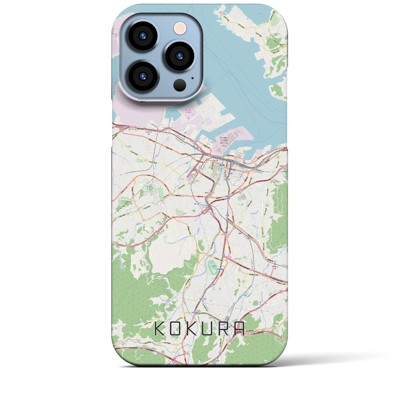 【小倉】地図柄iPhoneケース（バックカバータイプ・ナチュラル）iPhone 13 Pro Max 用