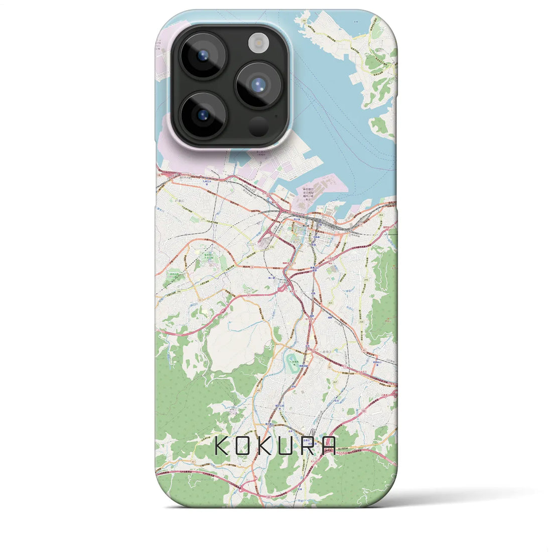 【小倉】地図柄iPhoneケース（バックカバータイプ・ナチュラル）iPhone 15 Pro Max 用