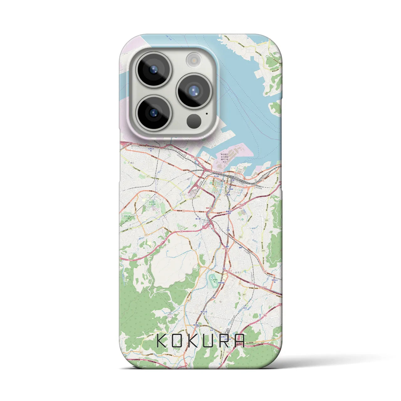 【小倉】地図柄iPhoneケース（バックカバータイプ・ナチュラル）iPhone 15 Pro 用