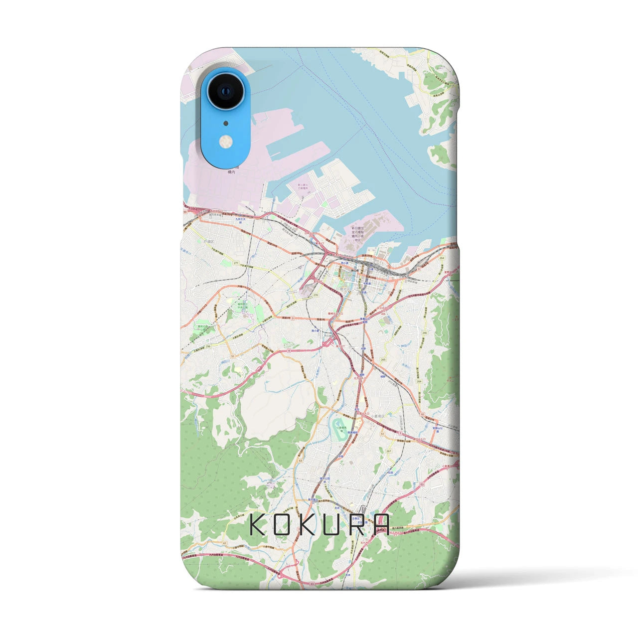 【小倉】地図柄iPhoneケース（バックカバータイプ・ナチュラル）iPhone XR 用