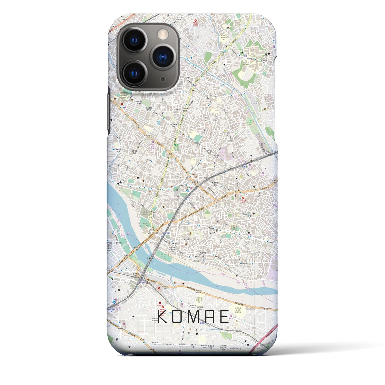 【狛江】地図柄iPhoneケース（バックカバータイプ・ナチュラル）iPhone 11 Pro Max 用