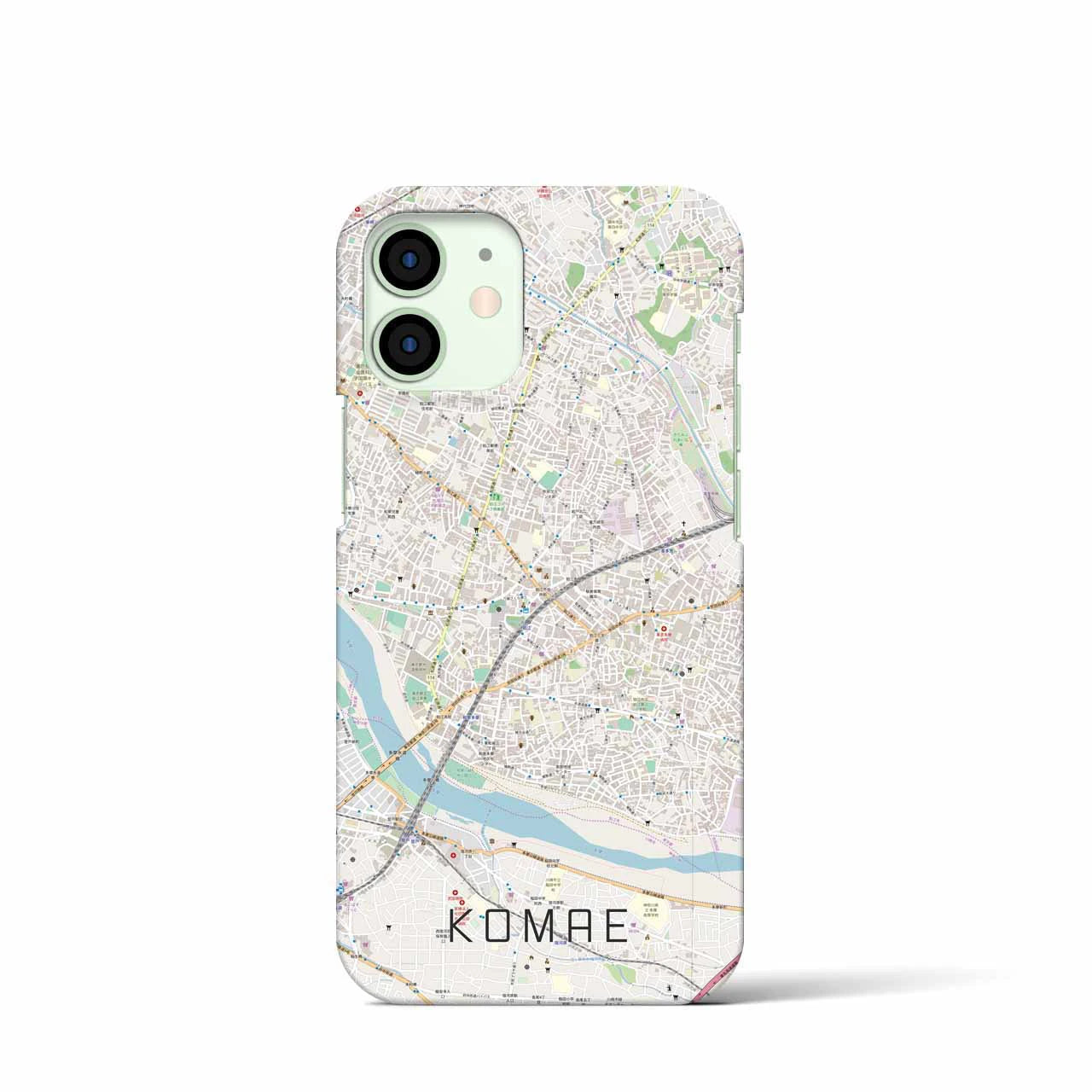 【狛江】地図柄iPhoneケース（バックカバータイプ・ナチュラル）iPhone 12 mini 用