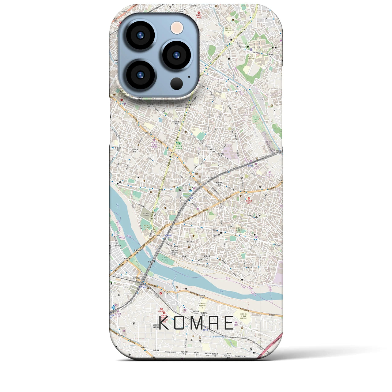 【狛江】地図柄iPhoneケース（バックカバータイプ・ナチュラル）iPhone 13 Pro Max 用