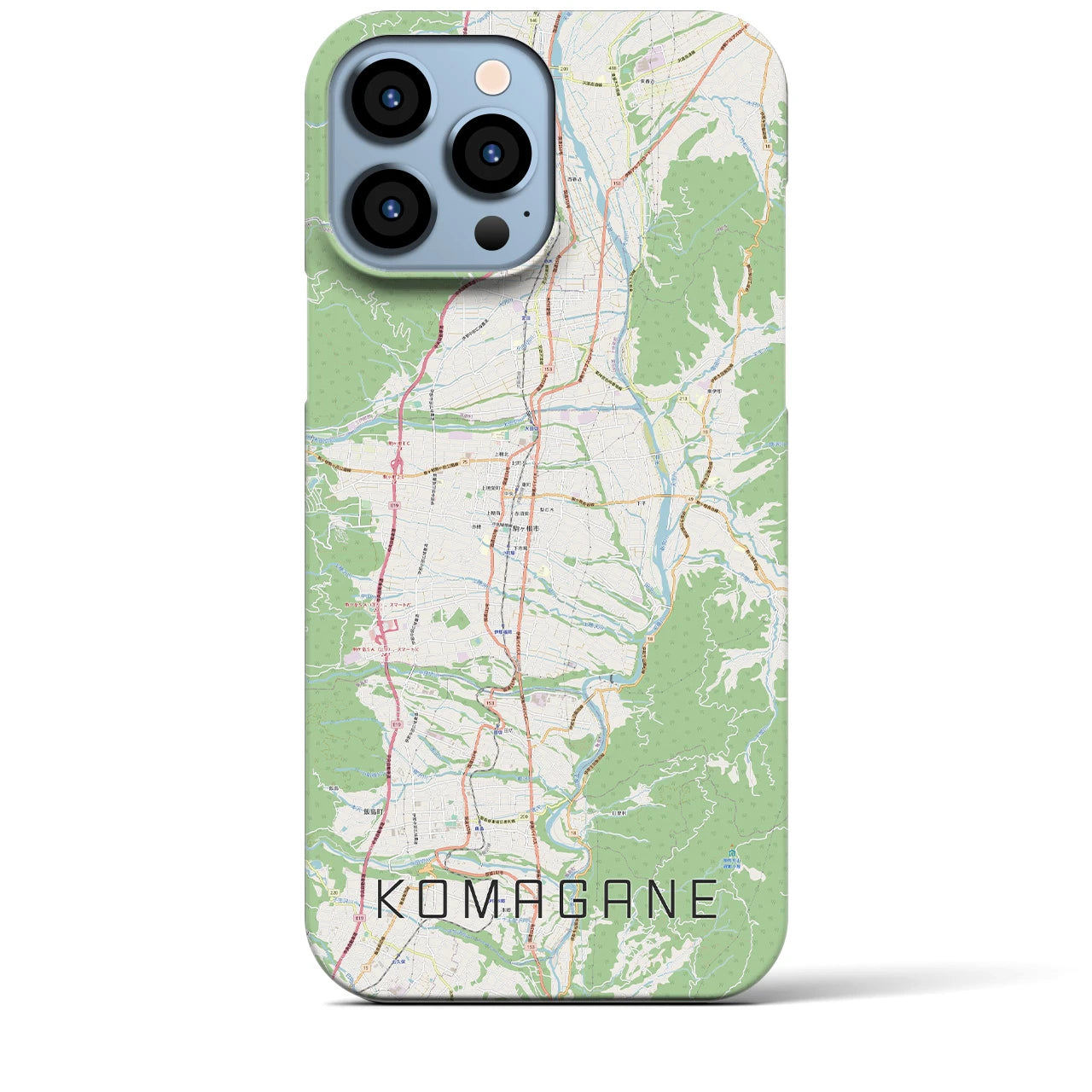 【駒ヶ根】地図柄iPhoneケース（バックカバータイプ・ナチュラル）iPhone 13 Pro Max 用