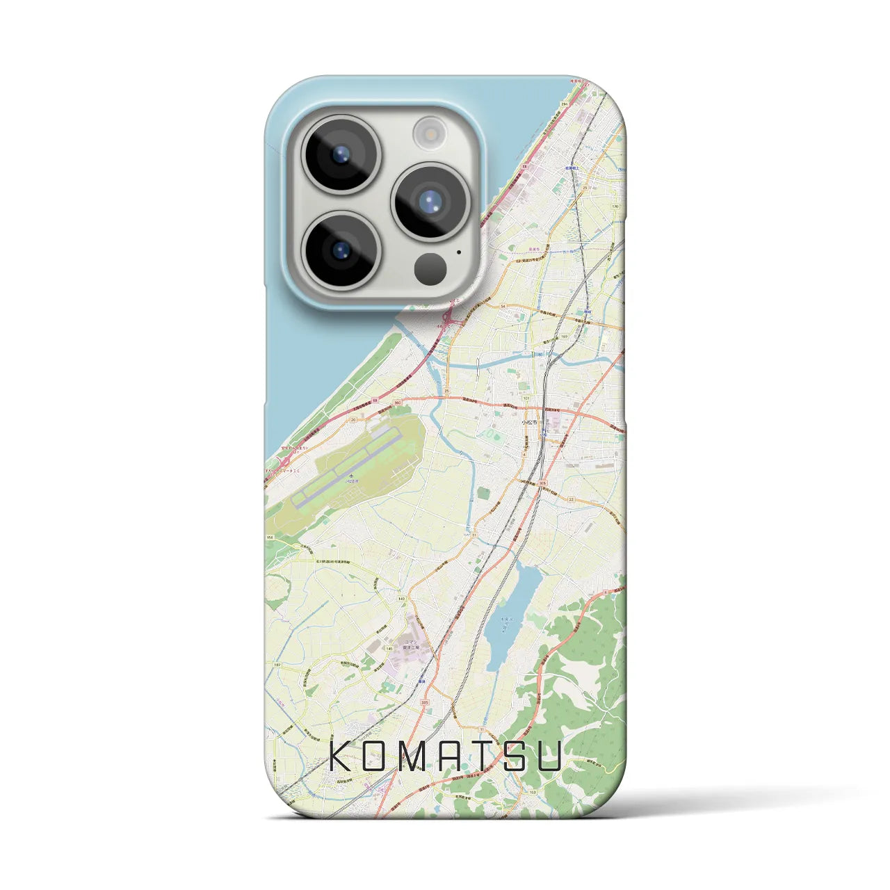 【小松】地図柄iPhoneケース（バックカバータイプ・ナチュラル）iPhone 15 Pro 用