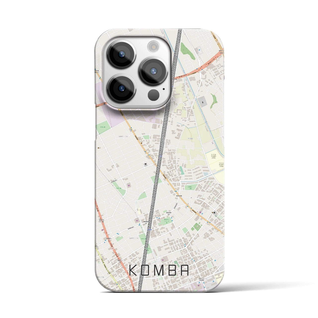 【今羽】地図柄iPhoneケース（バックカバータイプ・ナチュラル）iPhone 14 Pro 用