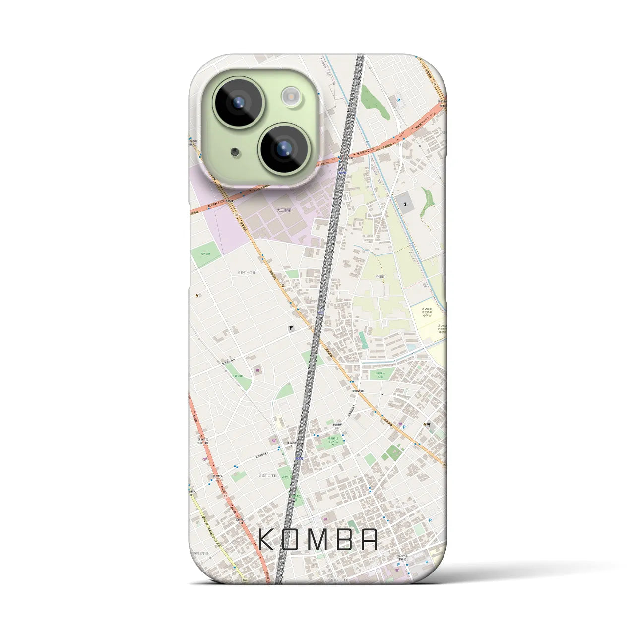 【今羽】地図柄iPhoneケース（バックカバータイプ・ナチュラル）iPhone 15 用