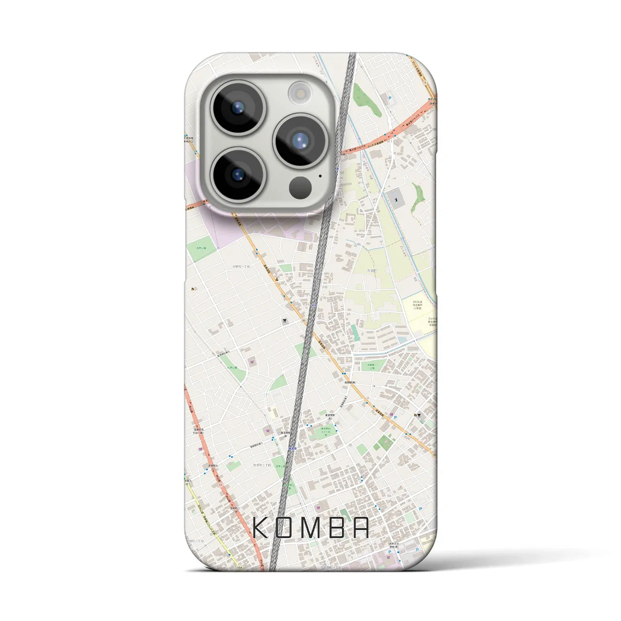 【今羽】地図柄iPhoneケース（バックカバータイプ・ナチュラル）iPhone 15 Pro 用