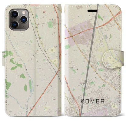 【今羽（埼玉県）】地図柄iPhoneケース（手帳タイプ）ナチュラル・iPhone 11 Pro Max 用