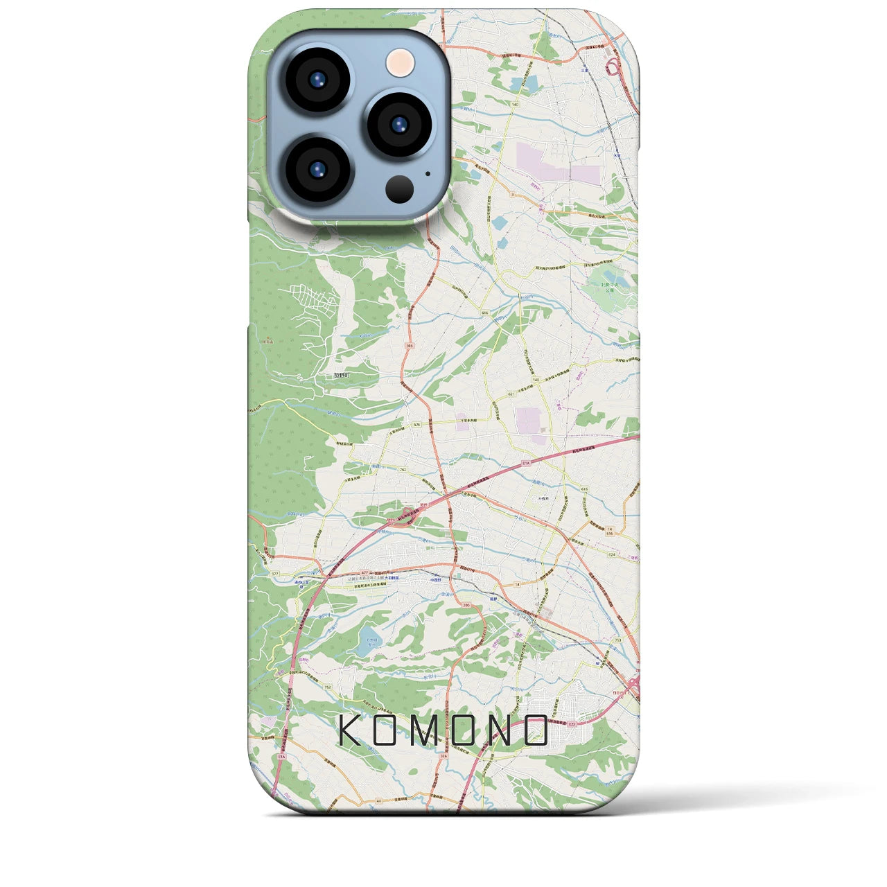 【菰野】地図柄iPhoneケース（バックカバータイプ・ナチュラル）iPhone 13 Pro Max 用
