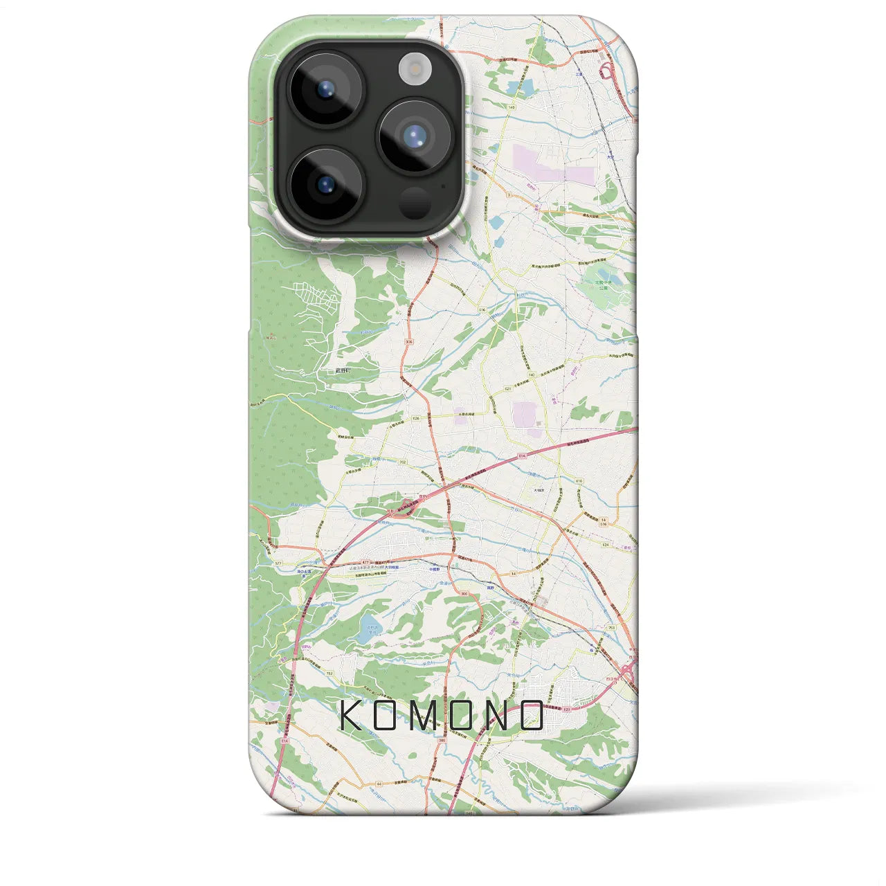 【菰野】地図柄iPhoneケース（バックカバータイプ・ナチュラル）iPhone 15 Pro Max 用
