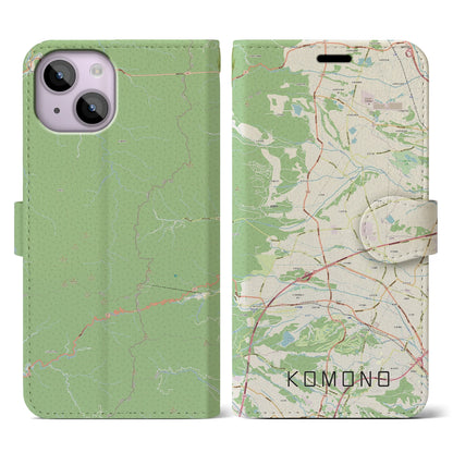 【菰野（三重県）】地図柄iPhoneケース（手帳タイプ）ナチュラル・iPhone 14 用