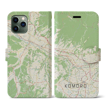 【小諸（長野県）】地図柄iPhoneケース（手帳タイプ）ナチュラル・iPhone 11 Pro 用