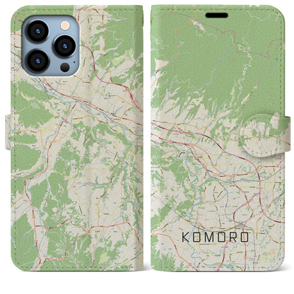 【小諸（長野県）】地図柄iPhoneケース（手帳タイプ）ナチュラル・iPhone 13 Pro Max 用