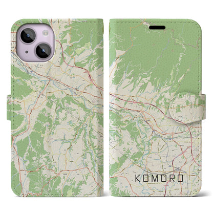 【小諸（長野県）】地図柄iPhoneケース（手帳タイプ）ナチュラル・iPhone 14 用