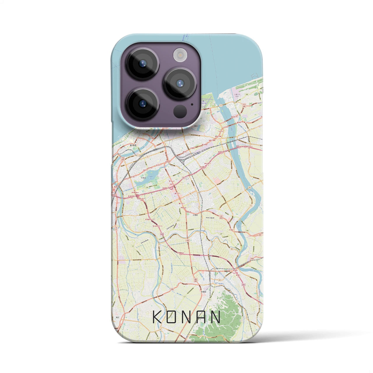 【江南（新潟県）】地図柄iPhoneケース（バックカバータイプ・ナチュラル）iPhone 14 Pro 用