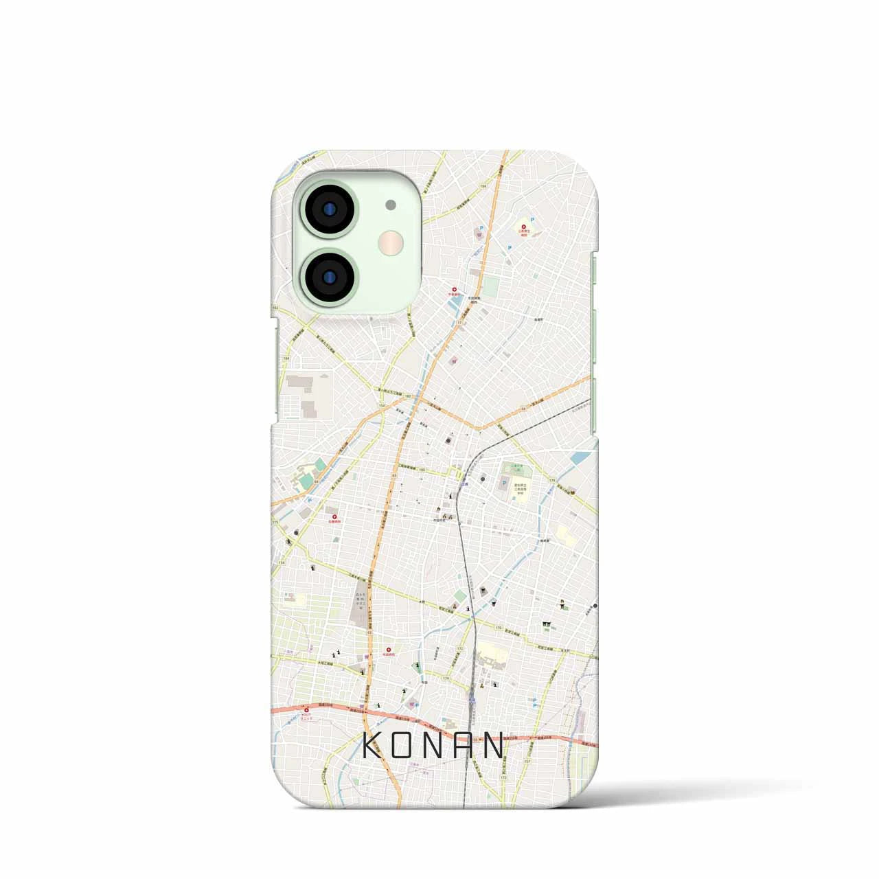 【江南】地図柄iPhoneケース（バックカバータイプ・ナチュラル）iPhone 12 mini 用