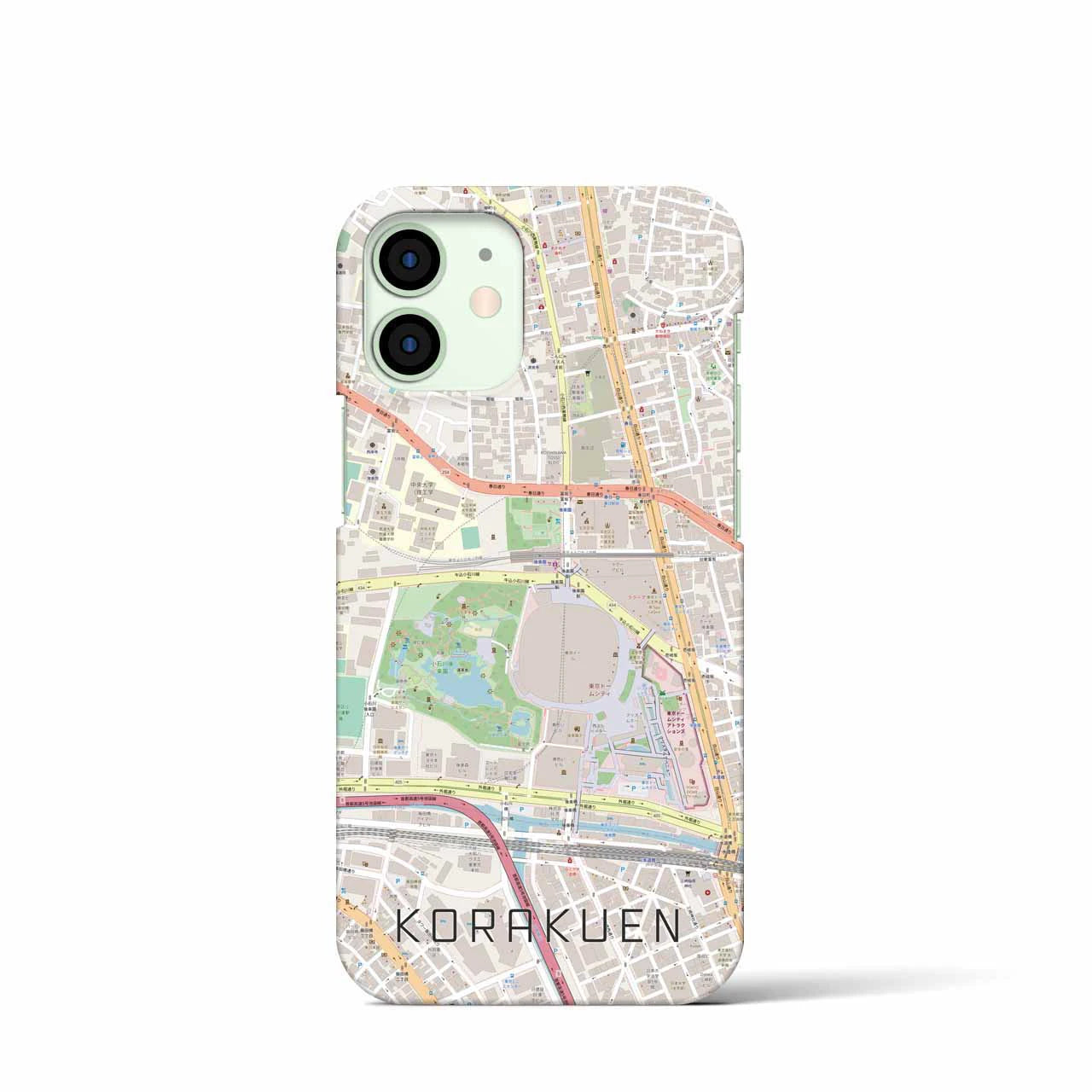 【後楽園】地図柄iPhoneケース（バックカバータイプ・ナチュラル）iPhone 12 mini 用