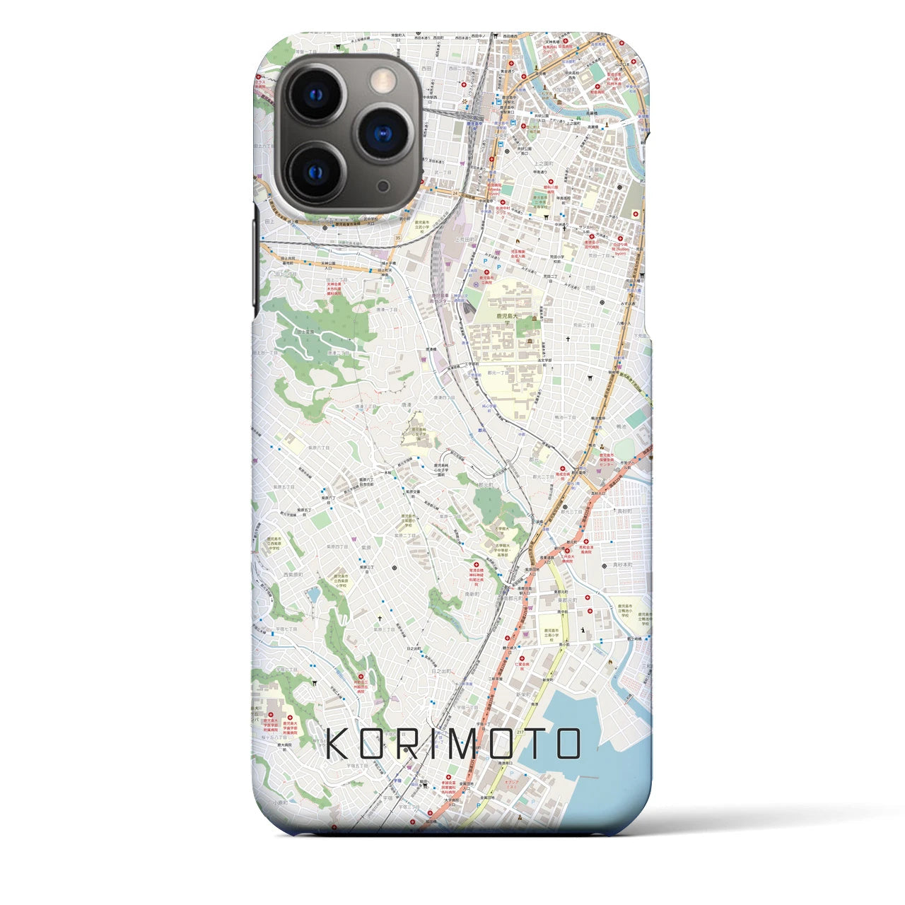 【郡元】地図柄iPhoneケース（バックカバータイプ・ナチュラル）iPhone 11 Pro Max 用