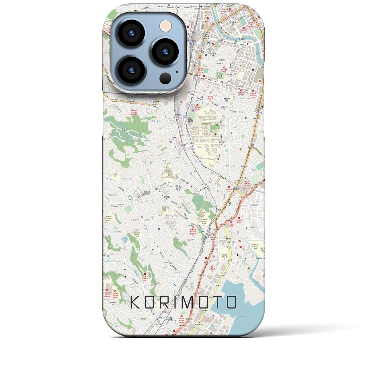 【郡元】地図柄iPhoneケース（バックカバータイプ・ナチュラル）iPhone 13 Pro Max 用