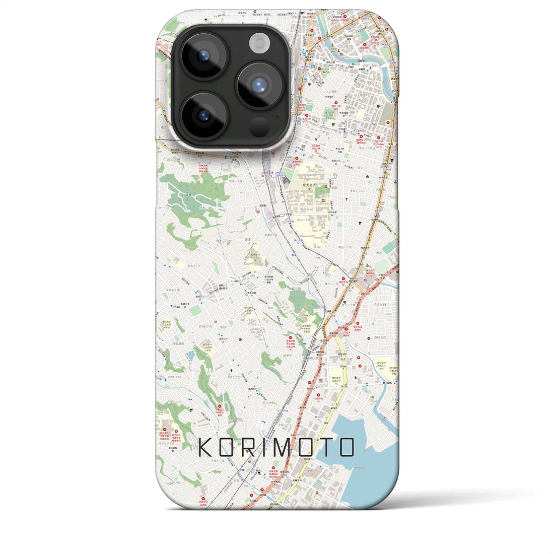 【郡元】地図柄iPhoneケース（バックカバータイプ・ナチュラル）iPhone 15 Pro Max 用
