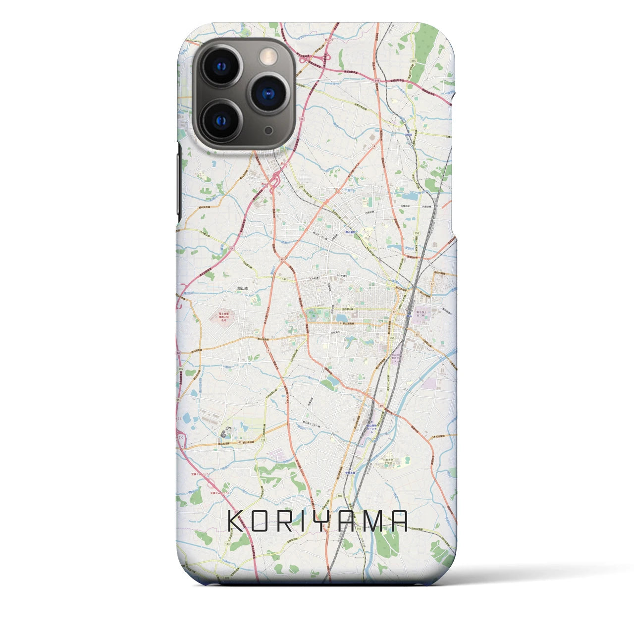 【郡山】地図柄iPhoneケース（バックカバータイプ・ナチュラル）iPhone 11 Pro Max 用