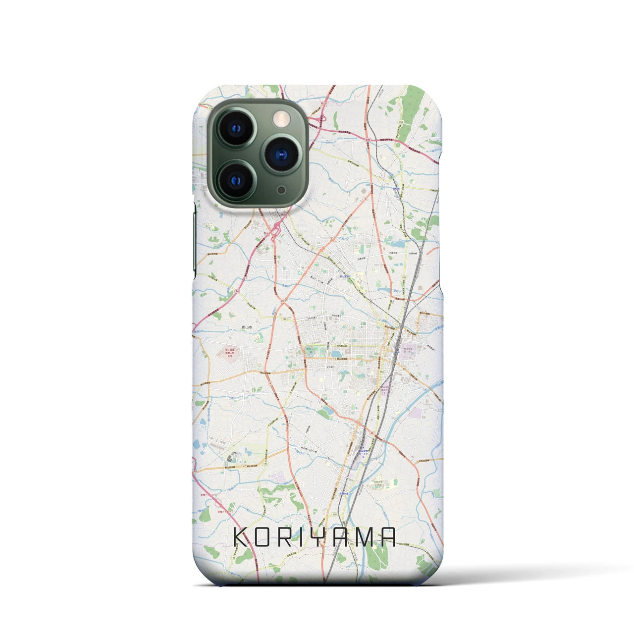 【郡山】地図柄iPhoneケース（バックカバータイプ・ナチュラル）iPhone 11 Pro 用