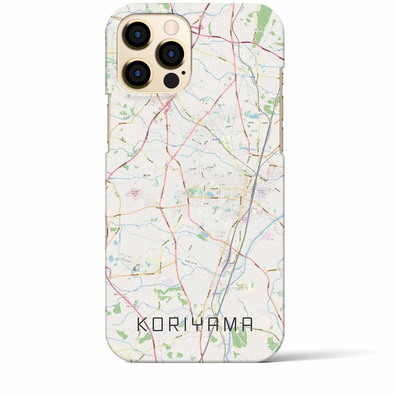 【郡山】地図柄iPhoneケース（バックカバータイプ・ナチュラル）iPhone 12 Pro Max 用
