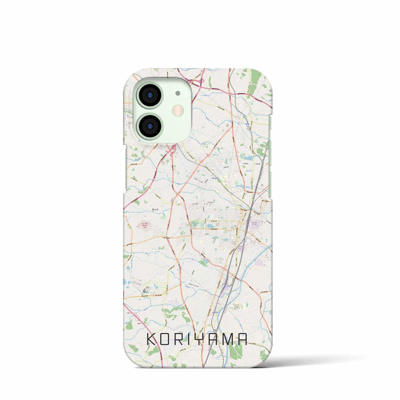【郡山】地図柄iPhoneケース（バックカバータイプ・ナチュラル）iPhone 12 mini 用