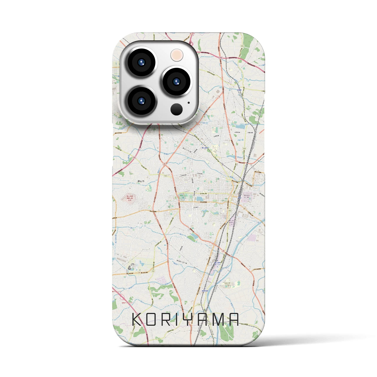 【郡山】地図柄iPhoneケース（バックカバータイプ・ナチュラル）iPhone 13 Pro 用