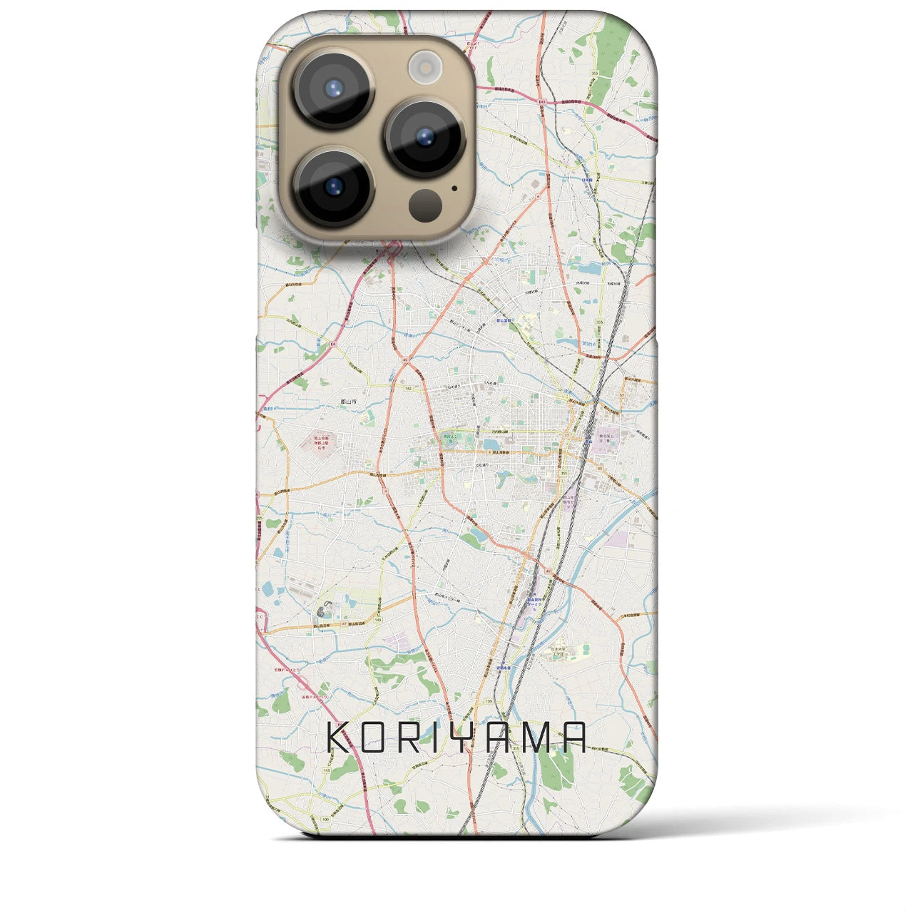 【郡山】地図柄iPhoneケース（バックカバータイプ・ナチュラル）iPhone 14 Pro Max 用