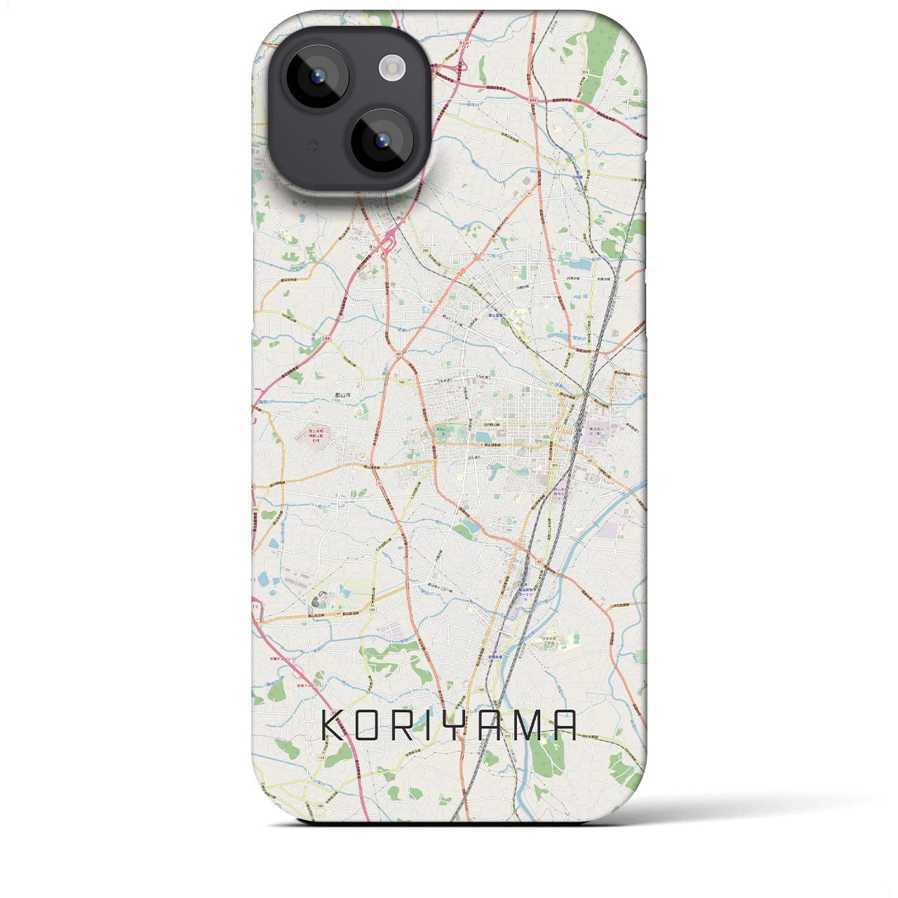 【郡山】地図柄iPhoneケース（バックカバータイプ・ナチュラル）iPhone 14 Plus 用